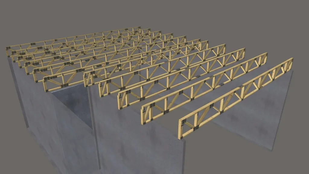 Floor truss design rendering